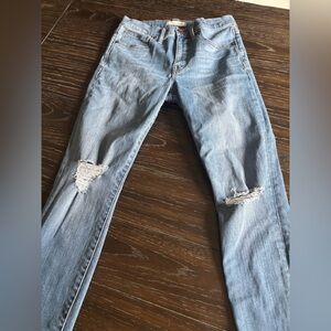 Madewell Light Blue Ripped Skinny Jeans